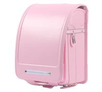 Star-Wind Ransel Randoseru automatic Japanese School bags for boys girls Senior PU leather light weight Rain Cover, Pink, Japanese