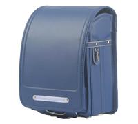 Star-Wind Ransel Randoseru automatic Japanese School bags for boys girls Senior PU leather light weight Rain Cover, Deep Blue, Japanese