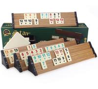 Star Wood Look Rummy Set Okey With Melamine Stones Plastic Okey Takimi