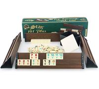 Star Wood Look Rummy Set OKEY With Melamine Stones Plastic OKEY TAKIMI