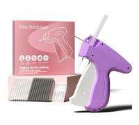 STARALUMZQ Stitchy Quick Clothing Stitch Gun - Mini Handheld Tool for Clothes, Fabrics, Garments, Curtains, DIY Sewing & Labelling. Includes 6 Needles and 2000 Black & White Fasteners (Purple + White)