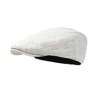 STARANCE Men's Cotton Flat Cap Ivy Gatsby Newsboy Hat Summer Driving Scally Cap Thin Cap, Flecked Beige, 7.75