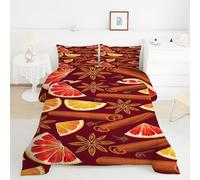 StarAnise King Duvet Fruit King Quilt 7.5 Tog Lightweight Soft Comforter Set, All Seasons Reversible Coverless Microfiber Duvet with 2 Pillowcases Machine WashableY731