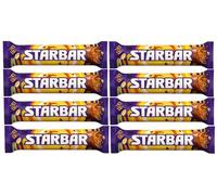 Starbar Chocolate Bar Chocolate with Caramel & Peanut Centre Pack of 8 x 49g | Rich Smooth Milk Chocolate Bars Filled & Caramel and Crunchy Roasted Peanuts Classic British Chocolate Treat
