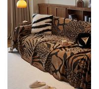 StarBlue-HGS Sofa Covers Soft Durable Reversible Chenille Sofa Throw Couch Covers Animal Print Universal Furniture Protector for 1 2 3 4 Seater Sofa Loveseat L-shape Corner Futon Sofas (180×300cm)