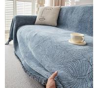 StarBlue-HGS Sofa Covers Soft Durable Reversible Chenille Sofa Throw Couch Covers Leaf Veins Universal Furniture Protector for 1 2 3 4 Seater Sofa Loveseat L-shape Corner Futon Sofas (180×300cm)