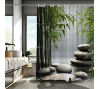 StarBlue-HGS Zen Garden Shower Curtain, Bamboo and Stone Design, Spa Theme Bathroom Decor Fabric Shower Curtain (150×180cm)