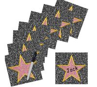 Starboling 25Pcs Movie Star Sticker Decorations,Star Movie Theme Party Decorations,Red Carpet Oscar Party Decorations,Hollywood Party Decorations.