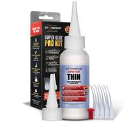 Starbond Super Fast Thin Ca Glue - Pro Kit With Precision Microtips Anti-Clog Cap & Extra Nozzles - Cyanoacrylate Adhesive For