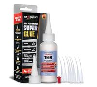 STARBOND EM-02 Super Fast Thin, Premium Instant CA (Cyanoacrylate Adhesive) Super Glue Plus Extra Cap and Microtips, (for Woodturning, Pen Turning, Hobby, Stabilizing, Finish, Inlay) (2 Ounce)