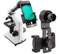 Starboosa Microscope Smartphone Adapter w/Built-in WF16x Widefield Eyepiece, One-Piece 3D-Printed Head, Aluminum Alloy Frame, Spring-Clamp Phone Mount - Fits 23.2 mm (0.913") Eyepiece Tubes