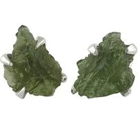 Starborn Creations Rough Moldavite Post Style Earrings