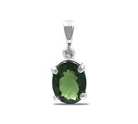 Starborn Faceted Gemstone Pendants, 11 x 9 mm, Moldavite, Moldavite