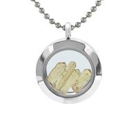Starborn Gemstone Imperial Topaz Window Pendant in Stainless Steel