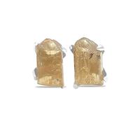 Starborn Imperial Topaz Crystal Sterling Silver Stud Earrings, Sterling Silver Gemstone, Topaz