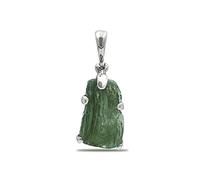 Starborn Natural Moldavite Pendant in Sterling Silver petite