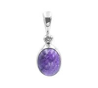 Starborn Oval Sugilite Pendant 925 Sterling Silver, Gemstone Sterling Silver, Sugilith