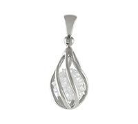 Starborn Spirit Quartz Sphere Spiral Pendant in Sterling Silver