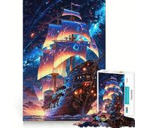 Starbound Galleon︰ Voyage Beyond The Sky 1000 Pieces Jigsaw Puzzles for Teenagers Brain Skill Leisure Time Exact Edge Thoughtful Gift 38x26cm