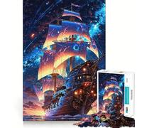 Starbound Galleon︰ Voyage Beyond The Sky Jigsaw Puzzles for Teenagers 1000 Piece Strong Logic Toy Stress Release Clear Edge Classic Gift 38x52cm