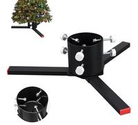 Starbover Metal Christmas Tree Stand for 4-14cm Trunks, Heavy Duty Holder for Live & Artificial Trees up to 7FT, Black