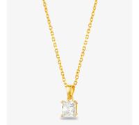 Starbright Gold 6mm Four Claw Square Cubic Zirconia Pendant E304P-6x6M 3A GP