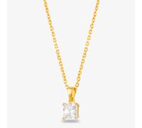 Starbright Gold 6mm Four Claw Square Cubic Zirconia Pendant E304P-6x6M 3A GP