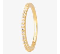 Starbright Gold Cubic Zirconia Claw Set Narrow Half Eternity Ring R6843 3A GP 53