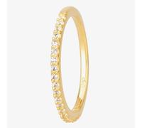 Starbright Gold Cubic Zirconia Claw Set Narrow Half Eternity Ring R6843 3A GP - 58 (Q 1/4)