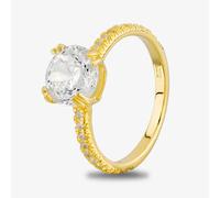Starbright Gold Cushion-Cut Cubic Zirconia Shouldered Ring R6219 3A GP - 54 (N)