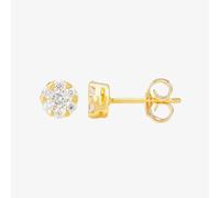 Starbright Gold Small Cubic Zirconia Floral Stud Earrings E4103(3A) GP