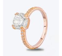 Starbright Rose Cushion-Cut Cubic Zirconia Shouldered Ring R6219 3A RGP - 58 (Q 1/4)
