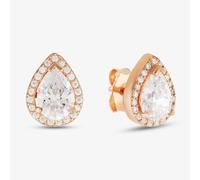 Starbright Rose Pear-Cut Cubic Zirconia Halo Stud Earrings THB-01E (3A) RGP
