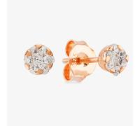 Starbright Rose Small Cubic Zirconia Floral Stud Earrings E4103(3A) RGP