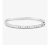 Starbright Silver 3mm Cubic Zirconia Four Claw Set Hinged Bangle BA620(3M) 3A