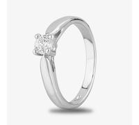 Starbright Silver 4mm Four Claw Round Cubic Zirconia Ring R6025(4M) 3A - 54 (N)