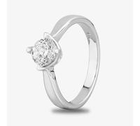Starbright Silver 5.5mm Four Claw Twist Round Cubic Zirconia Ring R6028(5.5M) 3A - 54 (N)