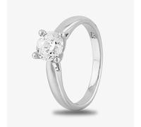 Starbright Silver 5mm Four Claw Round Cubic Zirconia Ring R6025(5M) 3A (52)