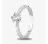 Starbright Silver 5mm Six Claw Round Cubic Zirconia Ring R3227(5M) 3A (52)