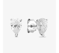 Starbright Silver 5x7mm Pear-Cut Cubic Zirconia Stud Earrings E3127(5X7M) 3A