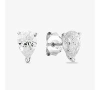 Starbright Silver 5x7mm Pear-Cut Cubic Zirconia Stud Earrings E3127(5X7M) 3A