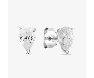 Starbright Silver 5x7mm Pear-Cut Cubic Zirconia Stud Earrings E3127(5X7M) 3A