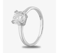 Starbright Silver 6.5mm Cushion-Cut Cubic Zirconia Ring E3858R(6.5X6.5) 3A (54)