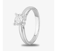 Starbright Silver 6mm Four Claw Round Cubic Zirconia Ring R6025(6M) 3A (56)