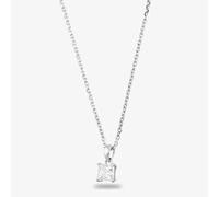 Starbright Silver 6mm Four Claw Square-cut Cubic Zirconia Pendant E304P-6x6M 3A
