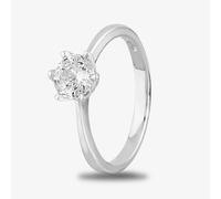 Starbright Silver 6mm Six Claw Round Cubic Zirconia Ring R3227(6M) 3A - 55 (N 3/4)