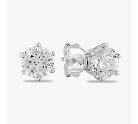 Starbright Silver 6mm Six Claw Round Cubic Zirconia Stud Earrings E2177(6M) 3A