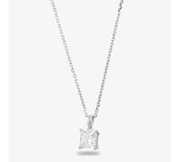 Starbright Silver 8mm Four Claw Square-cut cubic Zirconia Pendant E304P-8x8M 3A