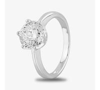 Starbright Silver 8mm Six Claw Round Cubic Zirconia Ring R3227(8M) 3A (54)