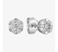 Starbright Silver Small Cubic Zirconia Floral Stud Earrings E4103(3A)
